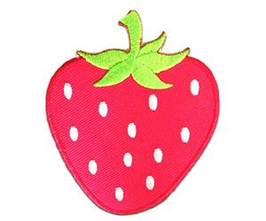 Catch the Patch Fragola Frutta Patch Termoadesivo 6,5 x 7,7 cm per Bambini con Estate Picnic Paillettes Vintage, Toppe Adesive Cucire Vestiti Lavoretti Regalo