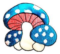 Catch the Patch Fungo Toppe Adesive Vintage 6,5 x 5,5 cm per Adulti con Stoffa Tessuto Cotone Originale, Fiori Funghi Vestiti Pantaloni Jeans Cucire Personalizzato