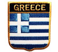 Catch the Patch Grecia Patch Termoadesivo 6,5 x 7,5 cm per Adulti Bambini con Bandiera Nazionale Tricolore Autentica, Souvenir Viaggio Mondiali 2026 Decorazione