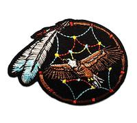 Catch the Patch Indiano Aquila Acchiappasogni Toppe Adesive Uccelli 7,5 x 9 cm per Bambini con Stoffa Tessuto Cotone Originale, Cucibile Bambino Vestiti Pantaloni Jeans Cucire Riparazione