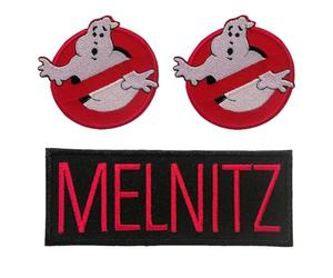 Catch the Patch Janine Melnitz Patch Termoadesivi Set di 3 per Adulti con Collezione Acchiappafantasmi Film Vintage Originale, Ecto-1 Proton Pack Slimer Fan Dettaglio Autentico