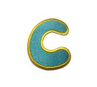Catch the Patch Lettera C Blu Toppa Termoadesiva Lettere 6,2 x 4,9 cm per Bambini Adulti con Nome Iniziali Monogramma Personalizzato, Sport Squadra Calcio Numeri Trasferimento Decorazione