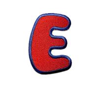 Catch the Patch Lettera E Rosso Toppa Termoadesiva Lettere 6,2 x 4,5 cm per Bambini Adulti con Nome Iniziali Monogramma Personalizzato, Sport Squadra Calcio Numeri Trasferimento Decorazione