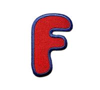 Catch the Patch Lettera F Rosso Toppa Termoadesiva Lettere 6,3 x 4,2 cm per Bambini Adulti con Nome Iniziali Monogramma Personalizzato, Sport Squadra Calcio Numeri Trasferimento Decorazione
