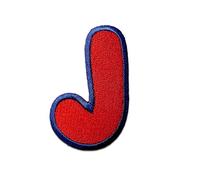 Catch the Patch Lettera J Rosso Toppa Termoadesiva Lettere 6,2 x 4 cm per Bambini Adulti con Nome Iniziali Monogramma Personalizzato, Sport Squadra Calcio Numeri Trasferimento Decorazione