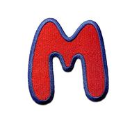 Catch the Patch Lettera M Rosso Toppa Termoadesiva Lettere 6,3 x 5,9 cm per Bambini Adulti con Nome Iniziali Monogramma Personalizzato, Sport Squadra Calcio Numeri Trasferimento Decorazione