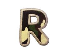 Catch the Patch Lettera R Militare Toppa Termoadesiva Lettere 6,2 x 4,8 cm per Bambini Adulti con Nome Iniziali Monogramma Personalizzato, Sport Squadra Calcio Numeri Trasferimento Decorazione