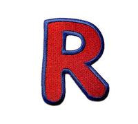 Catch the Patch Lettera R Rosso Toppa Termoadesiva Lettere 6,2 x 4,8 cm per Bambini Adulti con Nome Iniziali Monogramma Personalizzato, Sport Squadra Calcio Numeri Trasferimento Decorazione