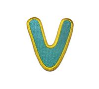 Catch the Patch Lettera V Blu Toppa Termoadesiva Lettere 6,3 x 5,5 cm per Bambini Adulti con Nome Iniziali Monogramma Personalizzato, Sport Squadra Calcio Numeri Trasferimento Decorazione