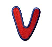 Catch the Patch Lettera V Rosso Toppa Termoadesiva Lettere 6,3 x 5,5 cm per Bambini Adulti con Nome Iniziali Monogramma Personalizzato, Sport Squadra Calcio Numeri Trasferimento Decorazione