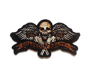 Catch the Patch Loaded Ready Motociclista Patch Termoadesivo 13 x 5,5 cm per Adulti con Moto Easy Rider Vintage, Toppe Adesive Cucire Vestiti Lavoretti Regalo