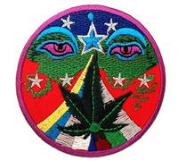 Catch the Patch Marijuana Cannabis Weed Toppe Adesive Statement 7,5 x 7,5 cm per Adulti con Stoffa Tessuto Cotone Originale