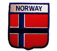 Catch the Patch Norvegia Patch Termoadesivo 6,4 x 7,4 cm per Adulti Bambini con Bandiera Nazionale Tricolore Autentica, Souvenir Viaggio Mondiali 2026 Decorazione