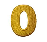 Catch the Patch Numero 0 Giallo Toppa Termoadesiva Numeri 4,9 x 3,9 cm per Bambini Adulti con Nome Iniziali Monogramma Personalizzato, Decorazioni Squadra Uniforme Maglia Calcio Jersey