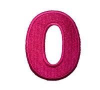 Catch the Patch Numero 0 Rosa Toppa Termoadesiva Numeri 4,9 x 3,9 cm per Bambini Adulti con Nome Iniziali Monogramma Personalizzato, Decorazioni Squadra Uniforme Maglia Calcio Jersey