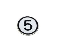 Catch the Patch Numero 5 Toppa Termoadesiva Numeri 4,8 x 4,8 cm per Bambini Adulti con Nome Iniziali Monogramma Personalizzato, Decorazioni Squadra Uniforme Maglia Calcio Jersey