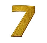 Catch the Patch Numero 7 Giallo Toppa Termoadesiva Numeri 4,8 x 3,8 cm per Bambini Adulti con Nome Iniziali Monogramma Personalizzato, Decorazioni Squadra Uniforme Maglia Calcio Jersey
