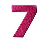 Catch the Patch Numero 7 Rosa Toppa Termoadesiva Numeri 4,8 x 3,8 cm per Bambini Adulti con Nome Iniziali Monogramma Personalizzato, Decorazioni Squadra Uniforme Maglia Calcio Jersey