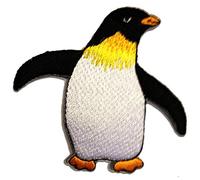 Catch the Patch Pinguino Bambini Animale Felice Toppe Adesive Uccelli 7,8 x 7,2 cm per Bambini con Stoffa Tessuto Cotone Originale, Gufo Aquila Vestiti Pantaloni Jeans Cucire Riparazione