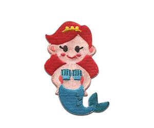 Catch the Patch Sirena Rossa Skull Spiaggia Patch Termoadesivo 6,4 x 4,3 cm per Adulti con Teschio Heavy Metal Rock, Toppe Adesive Cucire Vestiti Lavoretti Regalo
