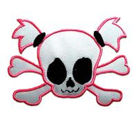 Catch the Patch Teschio Emo Patch Termoadesivo 9,7 x 7,4 cm per Adulti con Skull Vintage Edgy Statement, Toppe Adesive Cucire Vestiti Lavoretti Regalo