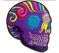 Catch the Patch Teschio Modern Viola Patch Termoadesivo 8,2 x 10 cm per Adulti con Skull Vintage Edgy Statement, Toppe Adesive Cucire Vestiti Lavoretti Regalo