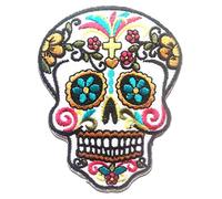 Catch the Patch Teschio Scheletro Patch Termoadesivo 6,5 x 8,7 cm per Adulti con Skull Vintage Edgy Statement, Toppe Adesive Cucire Vestiti Lavoretti Regalo