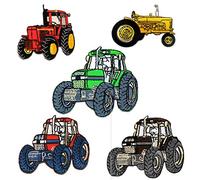 Catch the Patch Trattore Patch Termoadesivi Set di 5 per Bambini con Fattoria Cantiere Azione Giocattolo Originale, Toppe Adesive Cucire Vestiti Pantaloni Compleanno