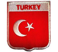 Catch the Patch Turchia Patch Termoadesivo 6,4 x 7,3 cm per Adulti Bambini con Bandiera Nazionale Tricolore Autentica, Souvenir Viaggio Mondiali 2026 Decorazione