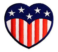 Catch the Patch USA Cuore Patch Termoadesivo 7 x 7 cm per Adulti Bambini con Bandiera Nazionale Tricolore Autentica, Souvenir Viaggio Mondiali 2026 Decorazione