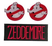 Catch the Patch Winston Zeddemore Patch Termoadesivi Set di 3 per Adulti con Collezione Acchiappafantasmi Film Vintage Originale, Ecto-1 Proton Pack Slimer Fan Dettaglio Autentico