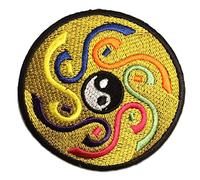 Catch the Patch Yin Yang Toppe Adesive Yoga 8 x 8 cm per Adulti con Stoffa Tessuto Cotone Originale, Buddha Mandala Vestiti Pantaloni Jeans Cucire Personalizzato