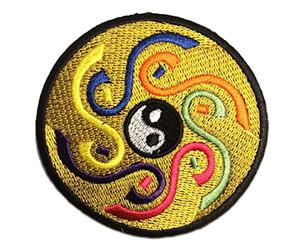 Catch the Patch Yin Yang Toppe Adesive Yoga 8 x 8 cm per Adulti con Stoffa Tessuto Cotone Originale, Buddha Mandala Vestiti Pantaloni Jeans Cucire Personalizzato