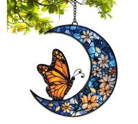 Catcher del sole della - premium modern luna e floreale di, sleek, lightweight, farfalla monarca per, la Ornamento artistico acrilico decorazione | Multipurpose Outdoor Indoor Utility