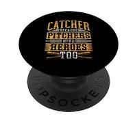 Catcher perché i lanciatori hanno bisogno di Heroes Too Player Baseball PopSockets PopGrip Adesivo