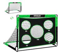 CATCHLUCK Porta da calcio per giardino e bambini, porta da calcio 2 in 1, porta da calcio pop up con braccio e borsa per il trasporto, chiodi da terra