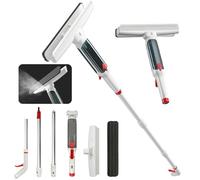 CATCHLUCK Tergivetro Lavavetri Professionale Kit di Pulizia Vetri 3 in 1 Puliscivetri Telescopico con Funzione Spray e Raccoglitore d'Acqua