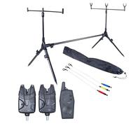 Catchmax 2+1 Set di Allarmi Morso + Poggiacanne Completo | Rod Pod