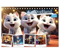 CatDogBand (Tischkalender 2026 DIN A5 quer), CALVENDO Monatskalender: Katzen und Hunde machen Musik