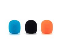 CaTeFo Interview GO - Parabrezza in schiuma colorata per Rode Wireless Go, adattatore portatile, ricambio per filtro anti-pop per microfono, copertura antivento in schiuma, 3 pezzi, blu, arancione