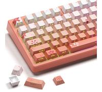 Catekro Blossoms Copritasti PBT, Double Shot Shine Through Keycap, Cherry Profile Keyboard Caps con 5 lati Sublimazione Keycap Set Adatto per 60% 65% 75% 100% MX Switch Tastiera Meccanica