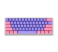 Catekro Copritasti PBT, set di 104 tasti standard a doppio caldo, profilo OEM, copritasti traslucidi per tastiera meccanica fai da te (rosa + viola)