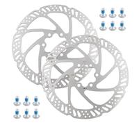 CATELL 2 PCS Disco Freno Bici 160mm, Rotore Disco Freno Bicicletta con 12 Viti Disco Freno per Bicicletta Dischi Freno per Bici con 6 Fori per la Maggior Bici da Strada Bici da Città Mountain Bike