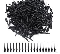 CATELL 200 Pezzi Punte Freccette Plastica, Punta Morbida per Freccette Filettatura 2BA Punte per Freccette in Plastica Punte Freccette Soft-Nero Ideale per Amanti Freccette