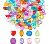 Catelves Pietre preziose per bambini, 150 pezzi di pietre acriliche, pietre preziose, diamanti per bambini, cristalli di diamanti trasparenti, pietre preziose per scavare per bambini, vasi di nozze