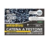 Catena 1000 LED a Festone Bianco Freddo con 8 Giochi di Luce