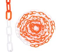 Catena 50Ft plastica, barriera arancione/bianca per stanchioni