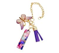 Catena a forma di lettera con decorazione a forma di con farfalla e , portachiavi moderno e alla con iniziale, gioiello per bottiglia d'acqua per lo shopping all'aperto o come