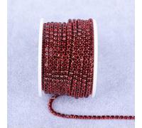 Catena a griffe di tutti i colori, strass elettroforetici, finiture in pietra dorata, diamanti, applique decorative in C per abiti - Siam scuro - SS8 (2,5 mm) - 5 yard