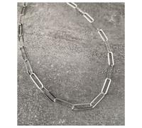 Catena a Maglie Cavallo Piatta Lunga 80CM IN Argento 925/000 Rodio Per Misto